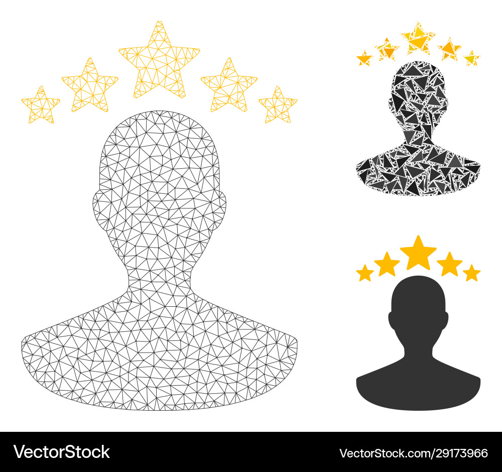 User rating mesh 2d model and triangle User rating mesh 2d model and triangle vector image