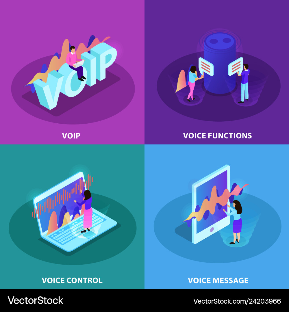 Voice control 2x2 design concept Royalty Free Vector Image