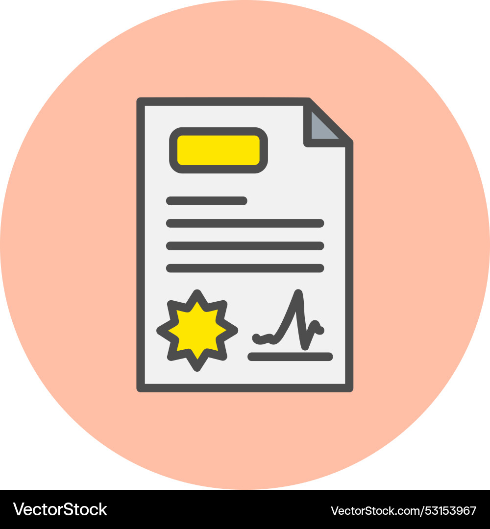 Assignment line filled circle icon vector image