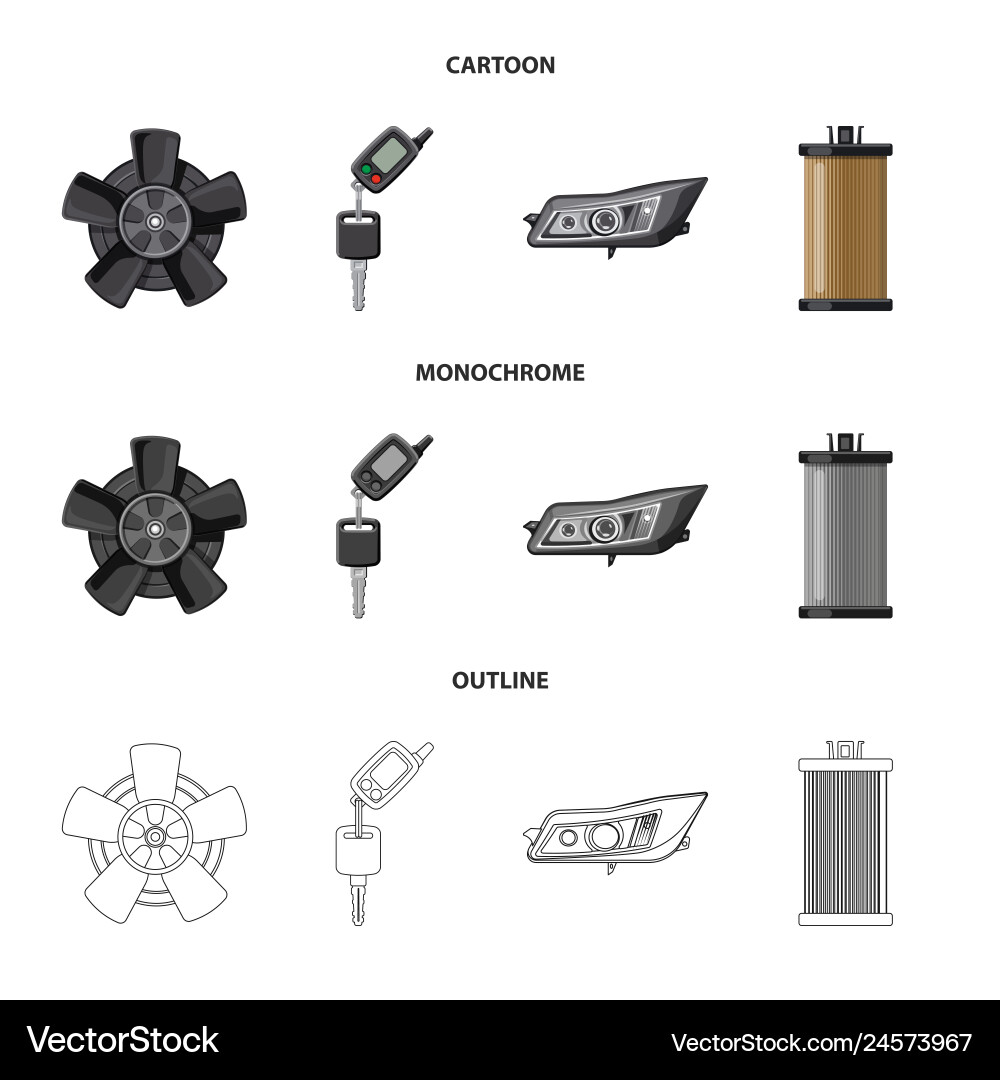 Auto and part symbol set vector image