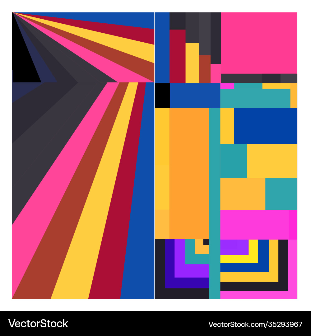Colorful geometric and curve background pattern vector image
