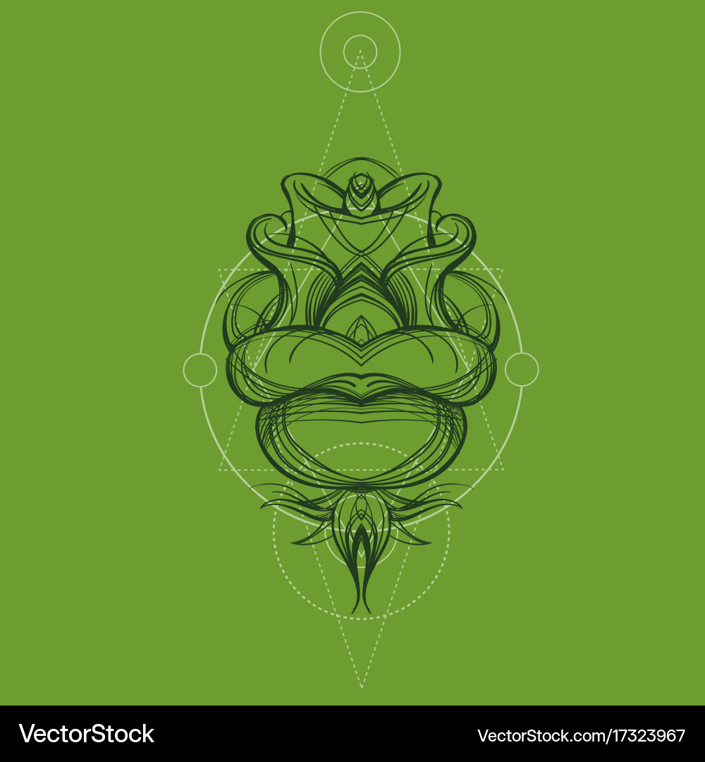 Elegant element of a stylized flower with smooth Vector Image