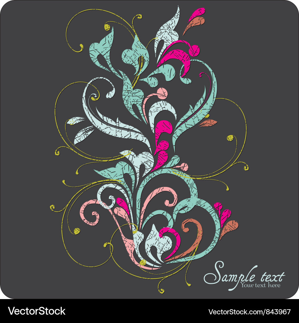 Elegant Floral Card Vector Image