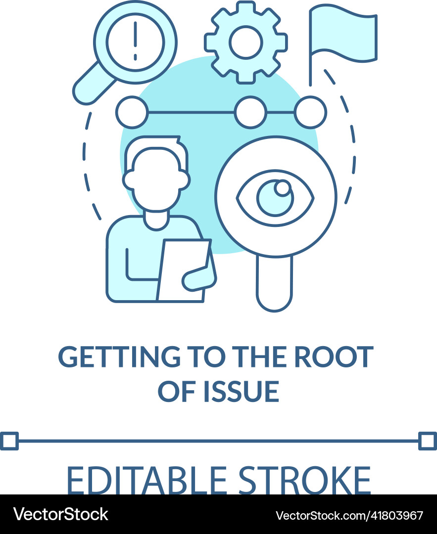 Getting to root of issue turquoise concept icon Getting to root of issue turquoise concept icon vector image