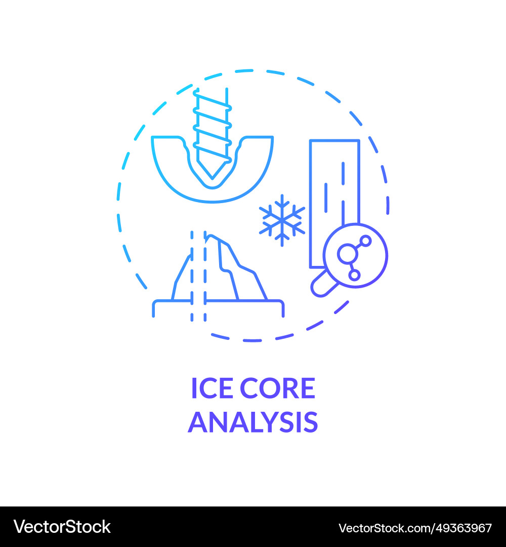 Gradient thin line icon ice core analysis concept Vector Image