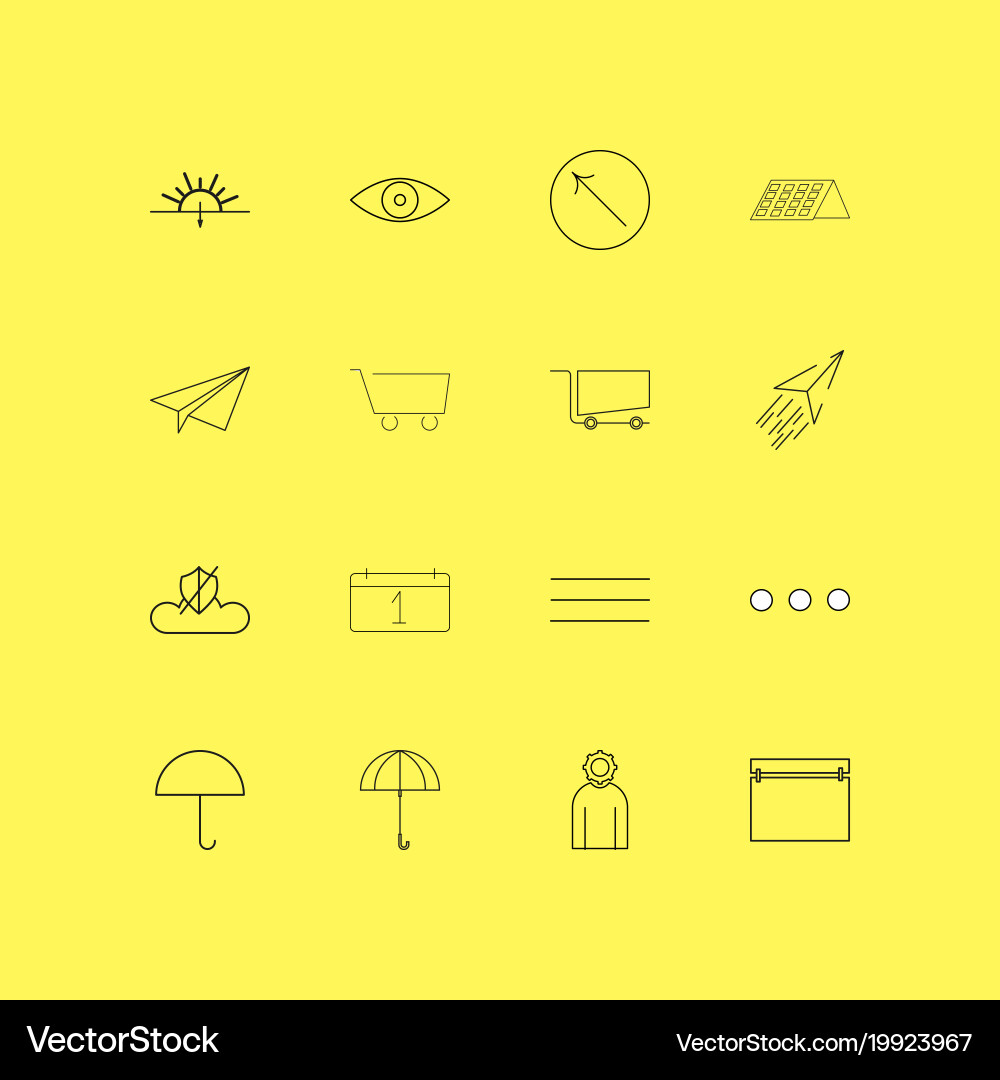 Interface linear icon set simple outline icons vector image