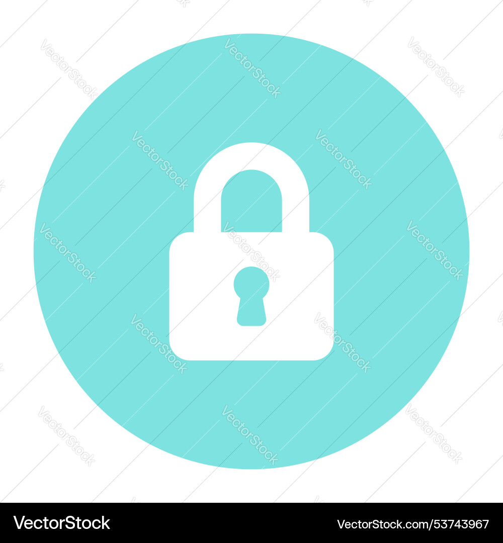Lock icon design in solid style filled vector image