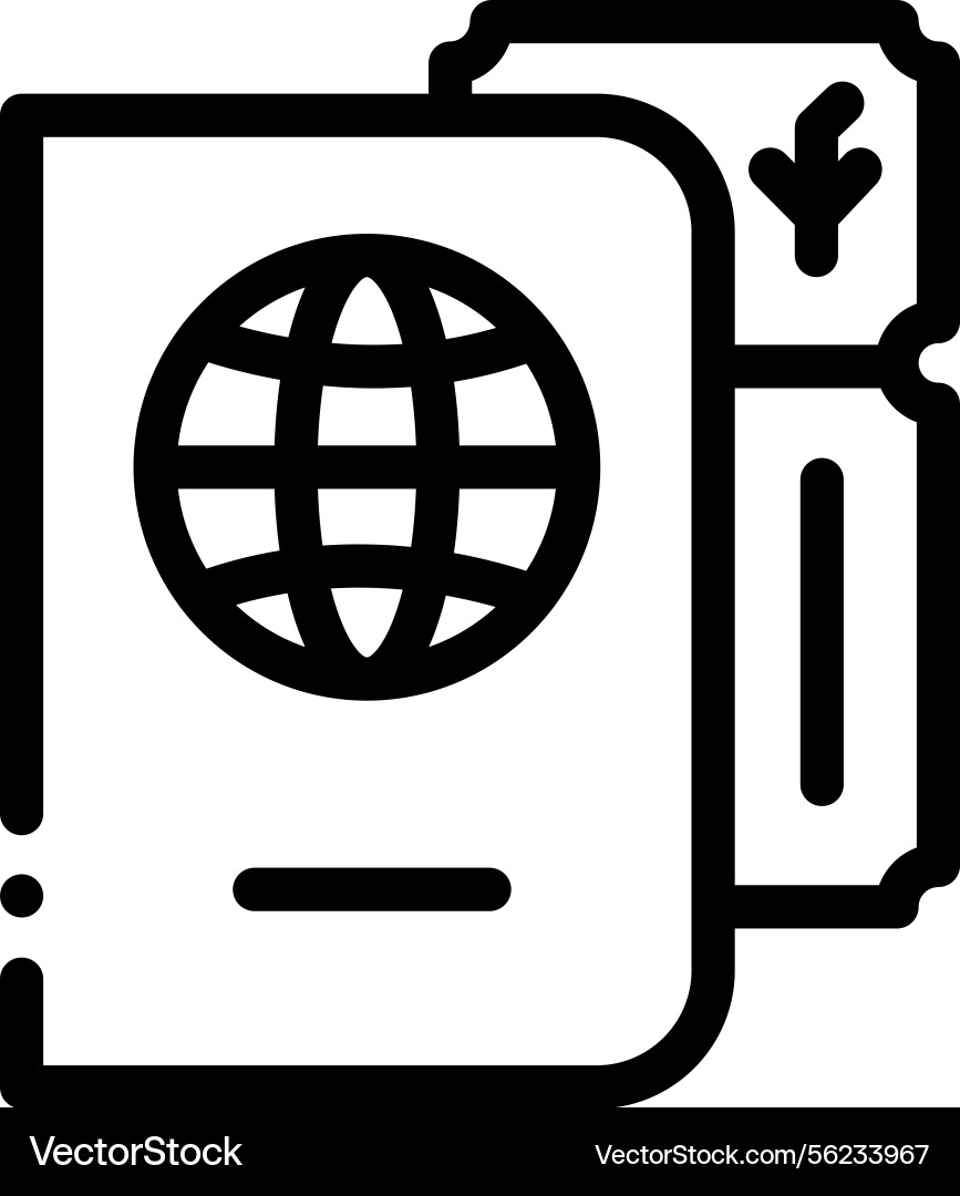 Passport icon thin linear style design isolated Passport icon thin linear style design isolated vector image