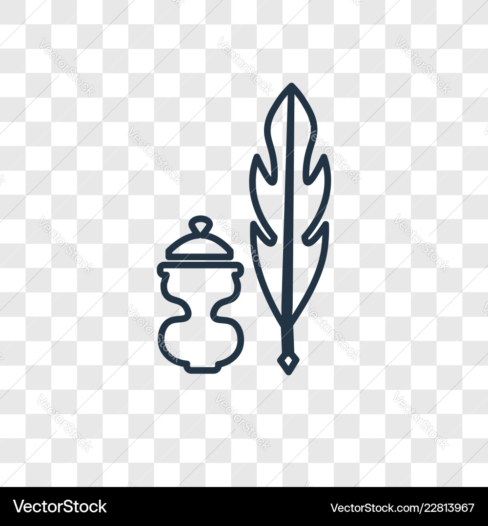 Pen concept linear icon isolated on transparent Pen concept linear icon isolated on transparent vector image