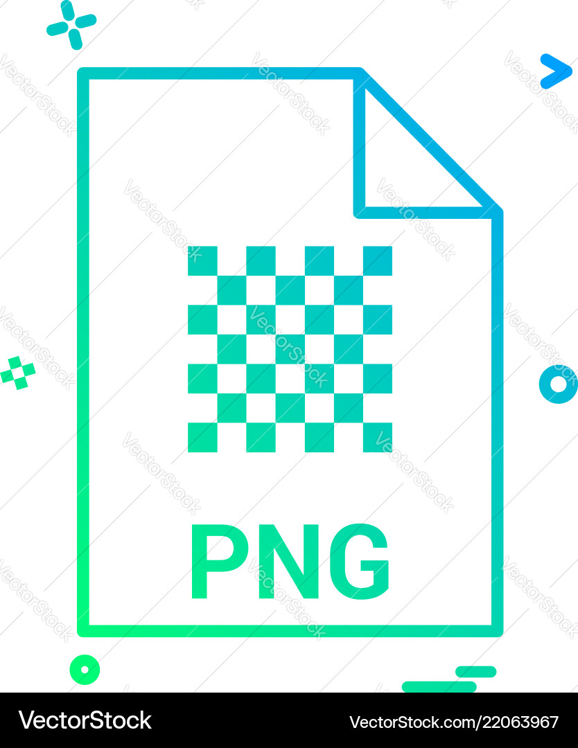 Png file extension format icon design Vector Image