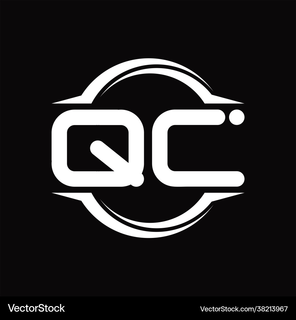 Qc logo monogram with line style design template Vector Image