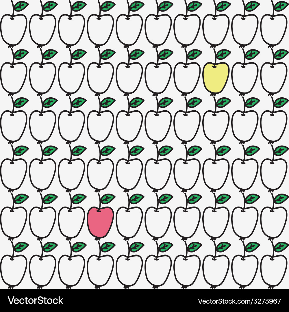 Seamless pattern with apple Vector Image