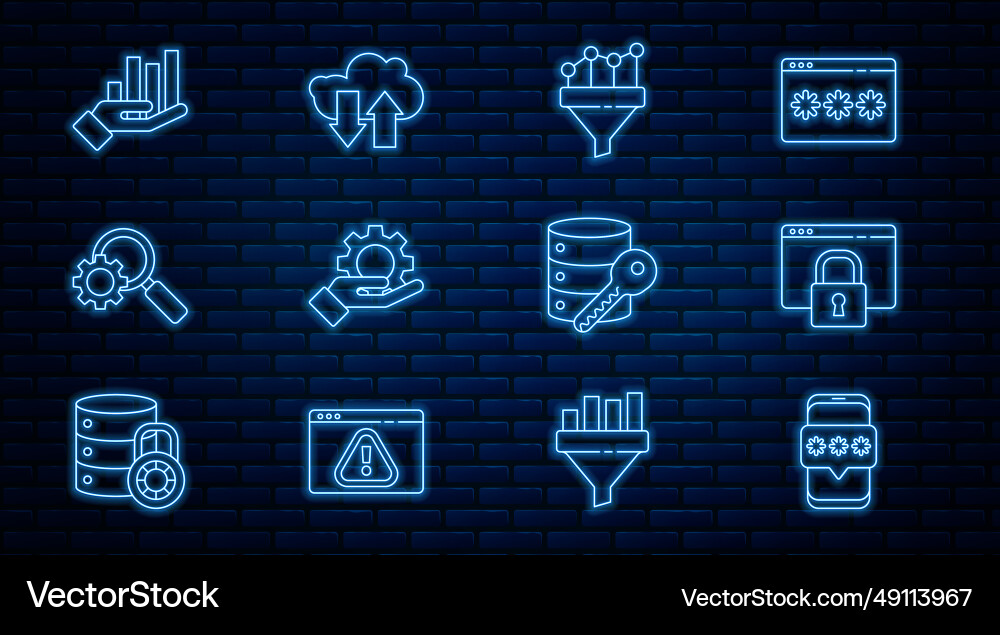 Set line mobile and password secure your site Set line mobile and password secure your site vector image