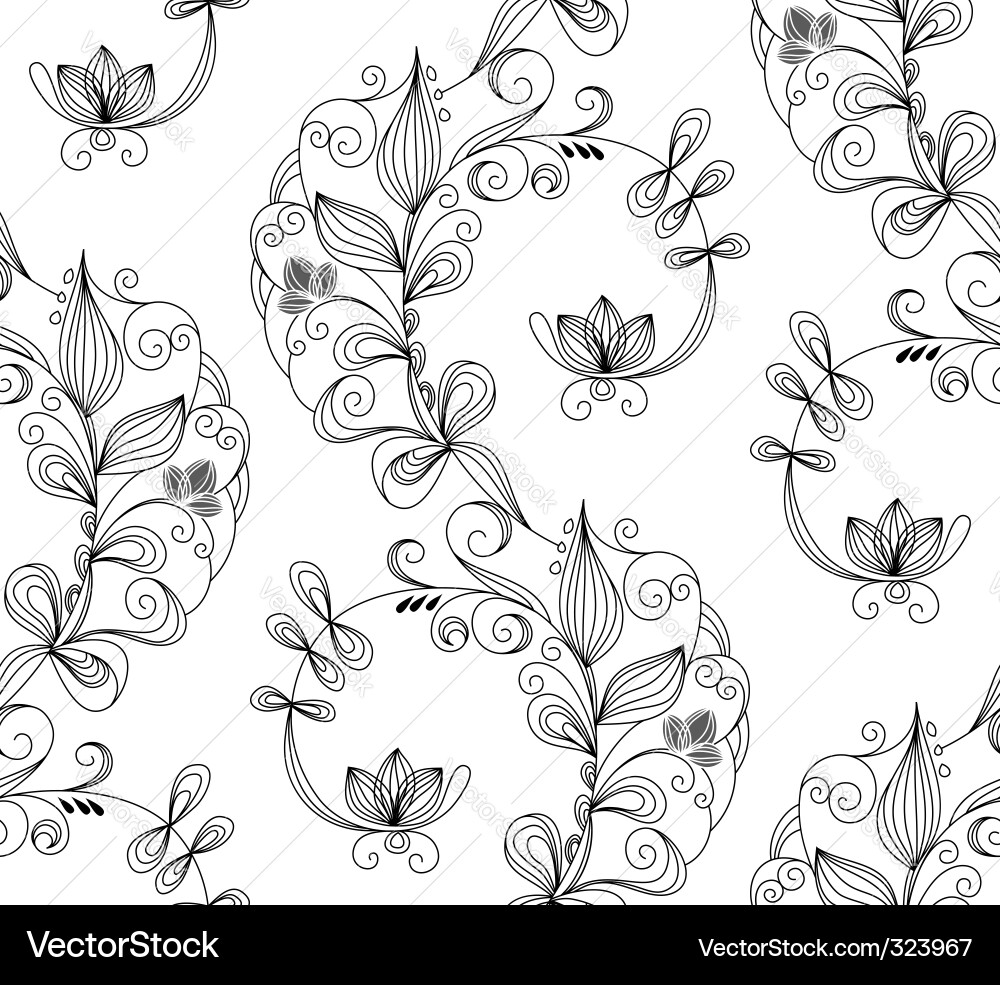 Swirled Floral Pattern vector image