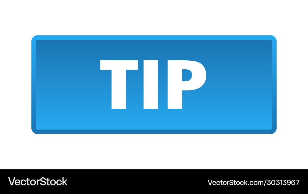 Tip button square blue push vector image
