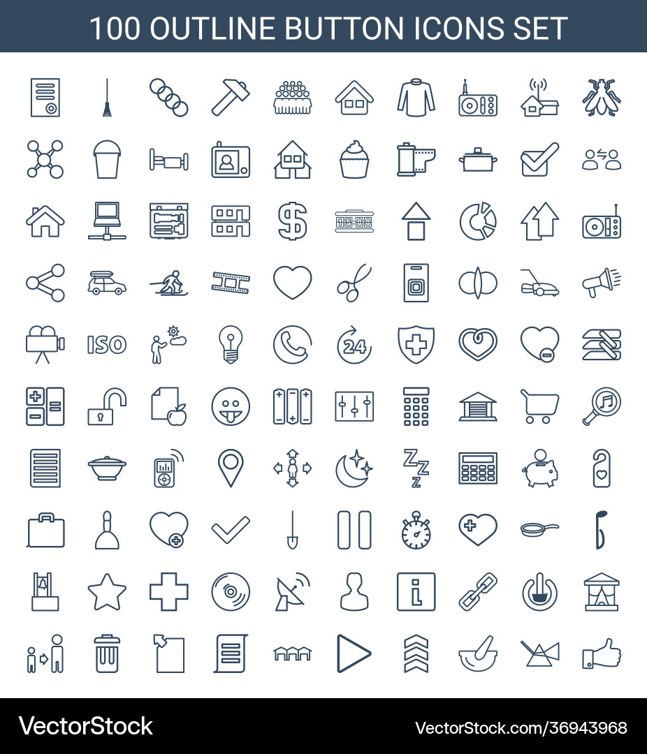 Button icons vector image