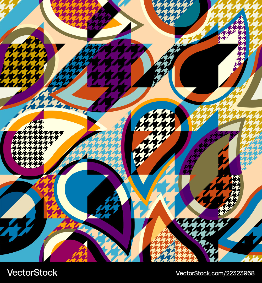 Classic hounds-tooth pattern in a patchwork vector image