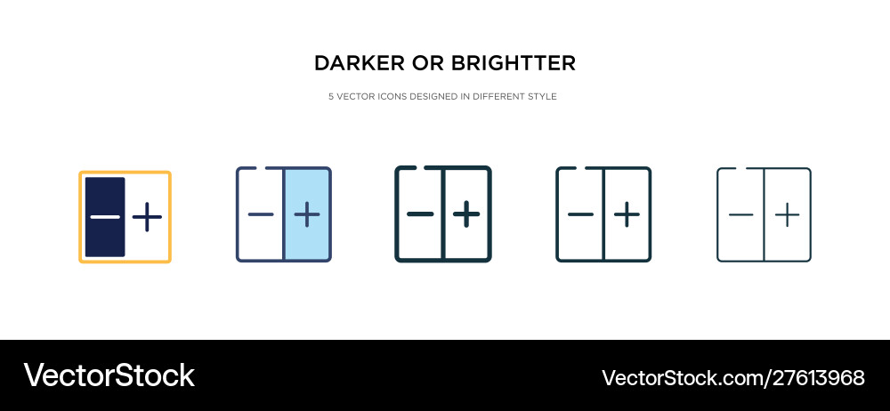Darker or brightter button icon in different Vector Image