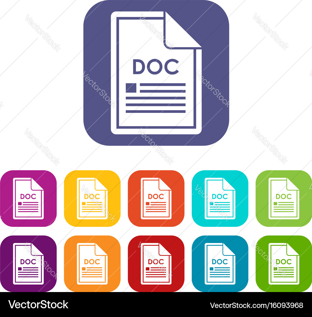File doc icons set vector image