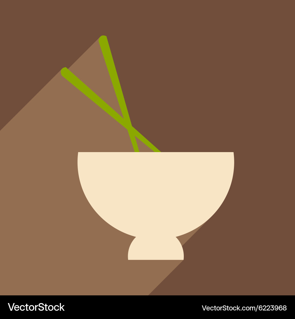 Flat with shadow icon and mobile application soup vector image