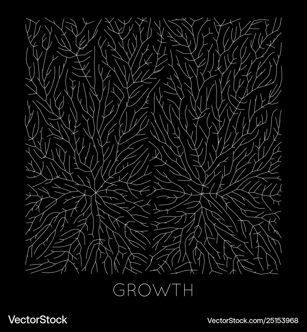 Generative branch growth pattern lichen Generative branch growth pattern lichen Vector Image