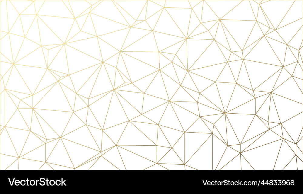 Gold gradient low poly background pattern vector image