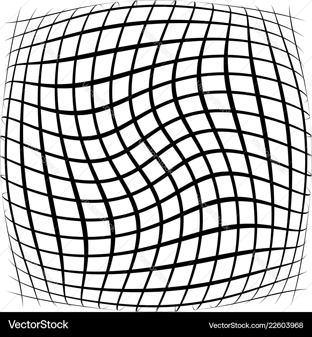 Grid mesh lattice with distortion warp effect Grid mesh lattice with distortion warp effect vector image