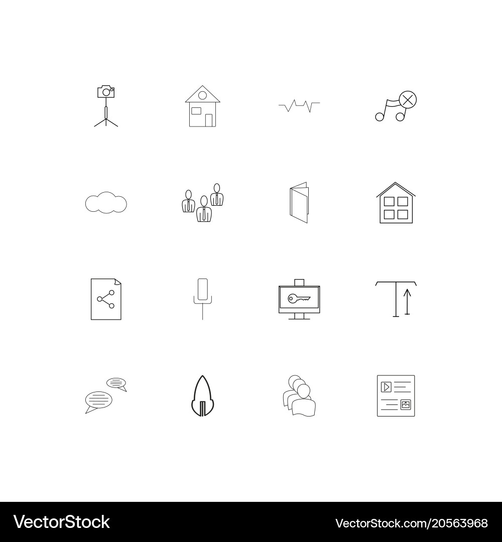 Internet of things simple linear icons set vector image