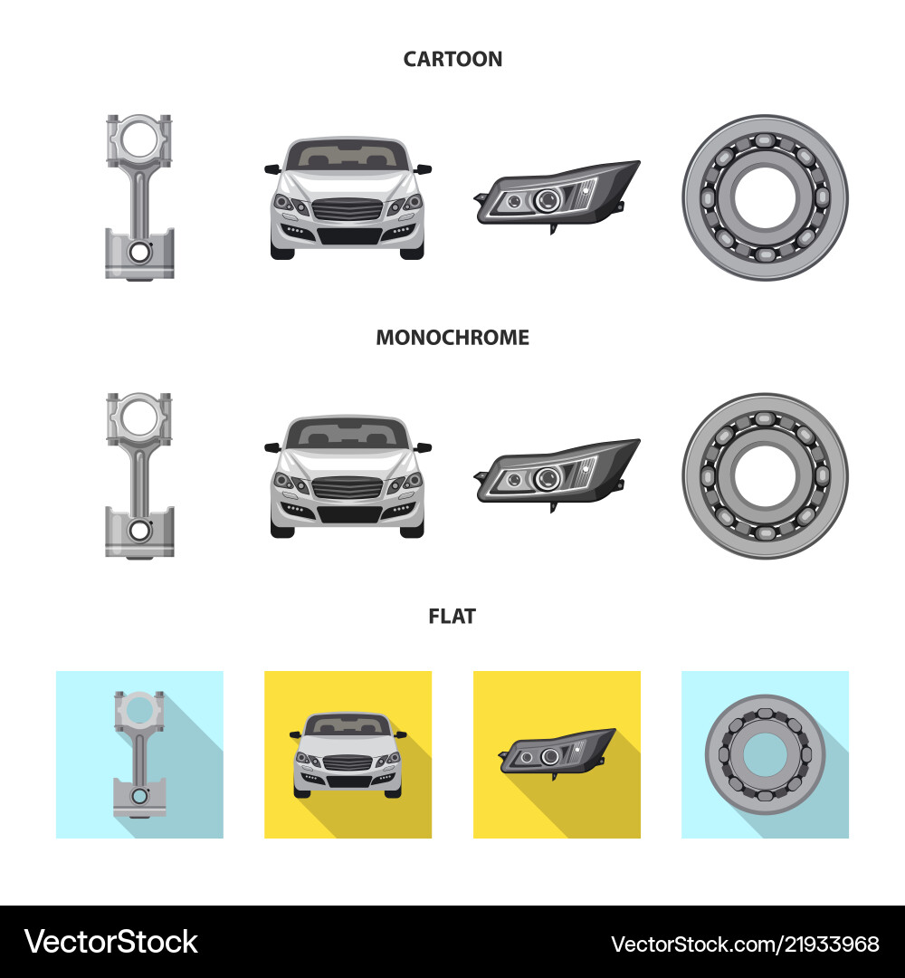 Isolated object of auto and part logo collection Isolated object of auto and part logo collection vector image