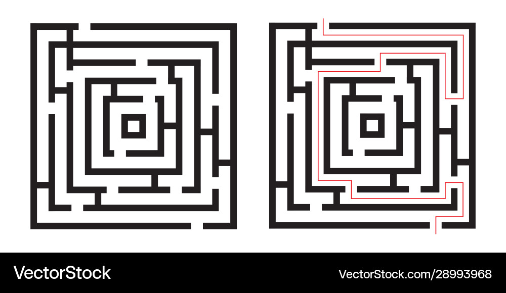 Labyrinth game maze isolated on white background vector image