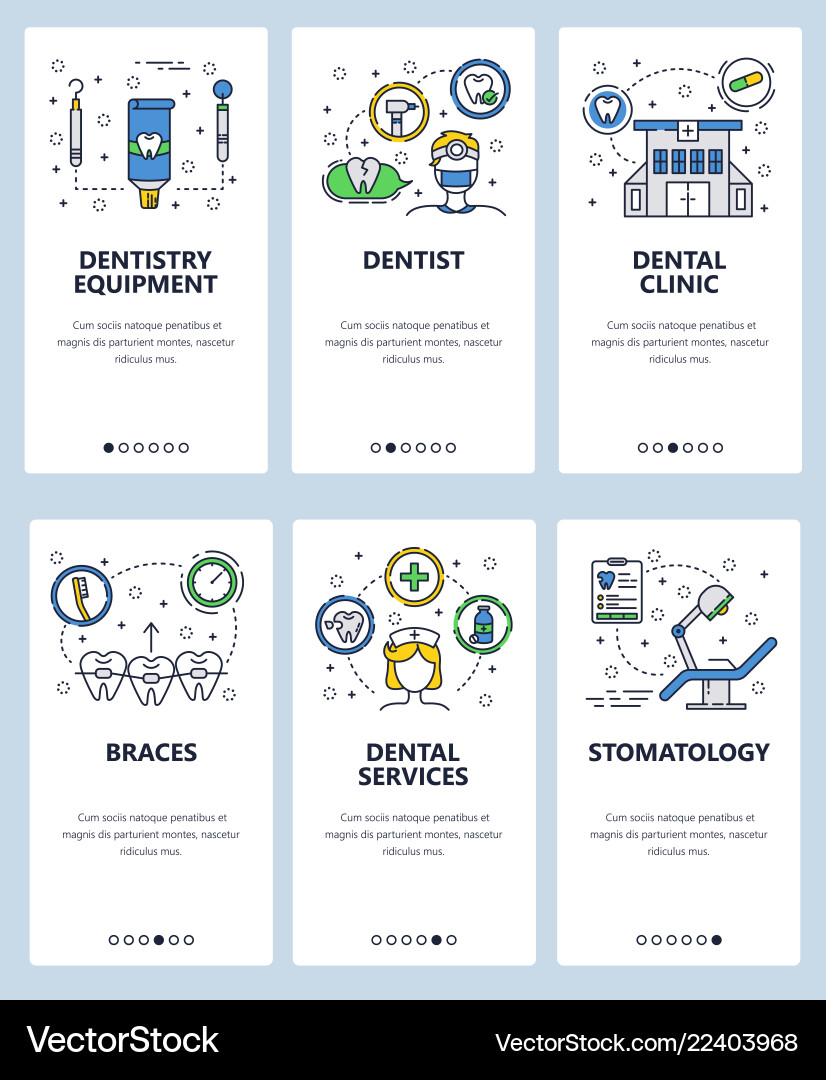 Line art web and mobile app template set vector image