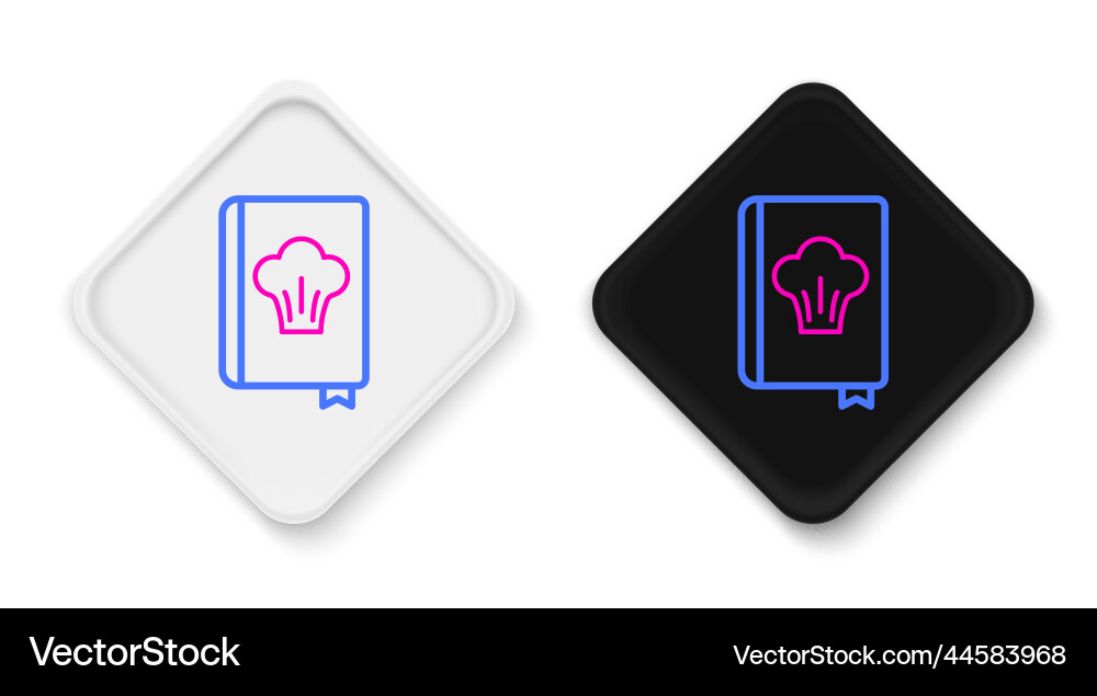 Line cookbook icon isolated on white background Line cookbook icon isolated on white background Vector Image