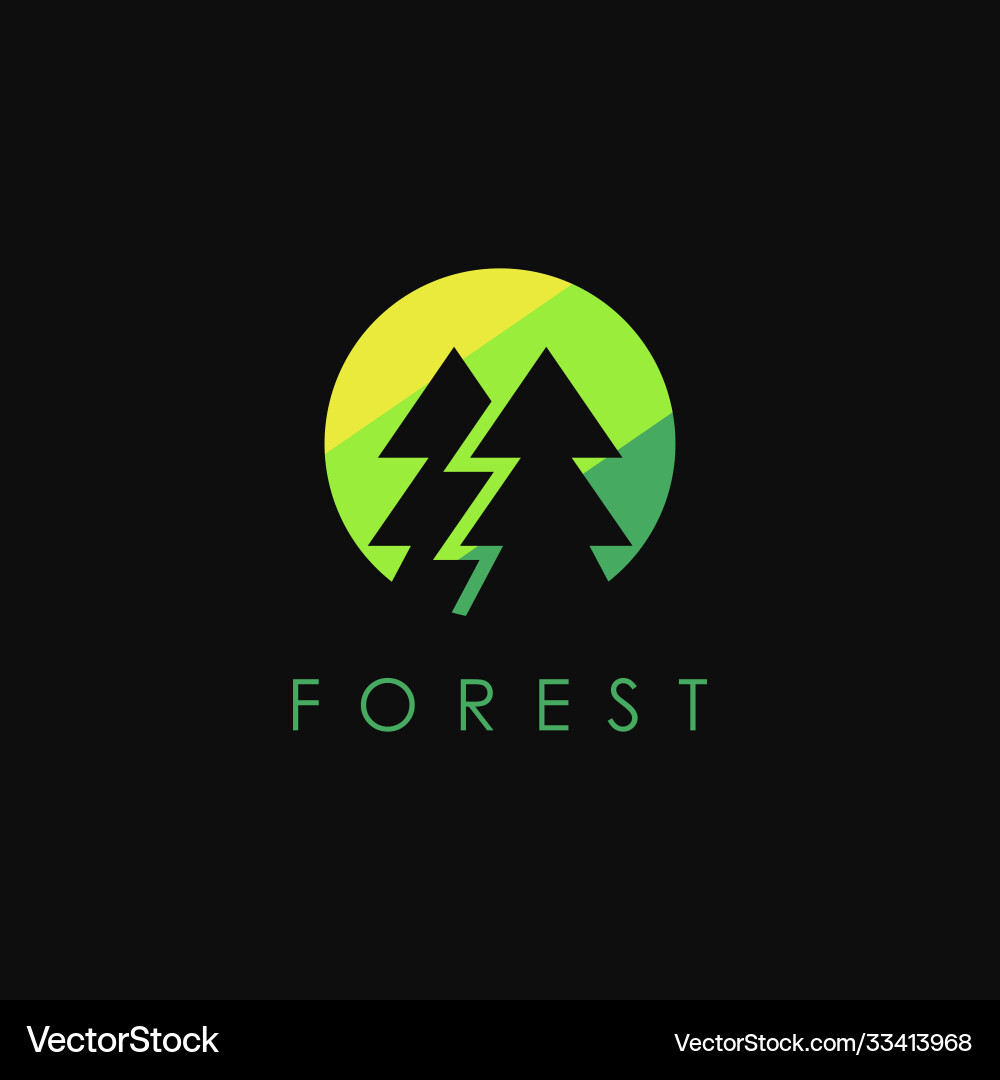 Minimalist Pine Forest Logo Royalty Free Vector Image