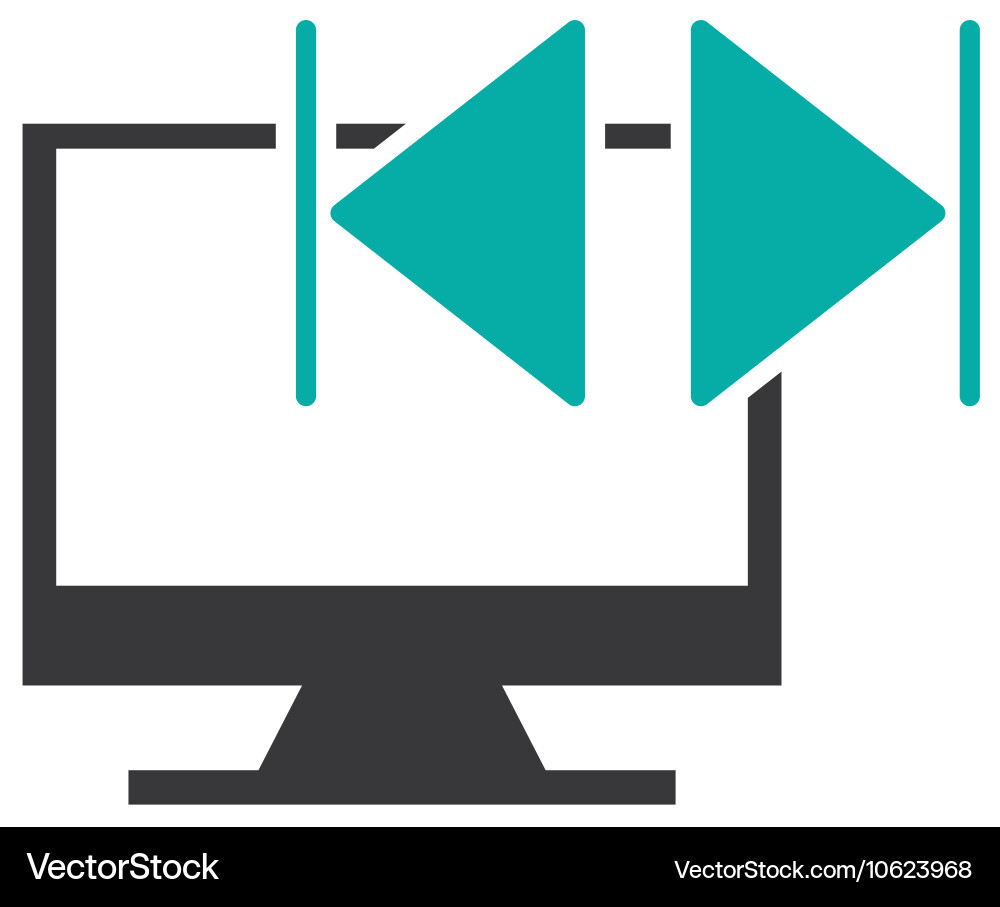 Monitor computer with button audio menu vector image