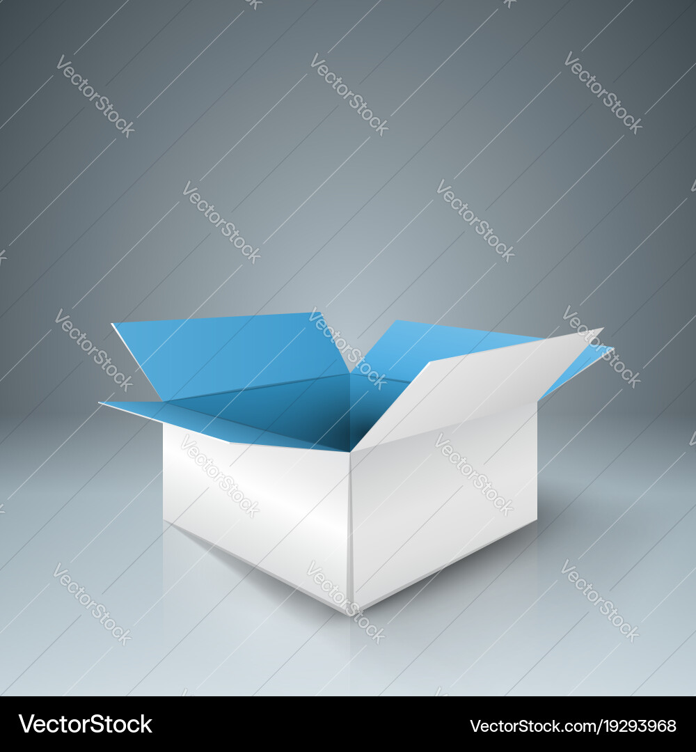 Paper open box with shadow Vector Image