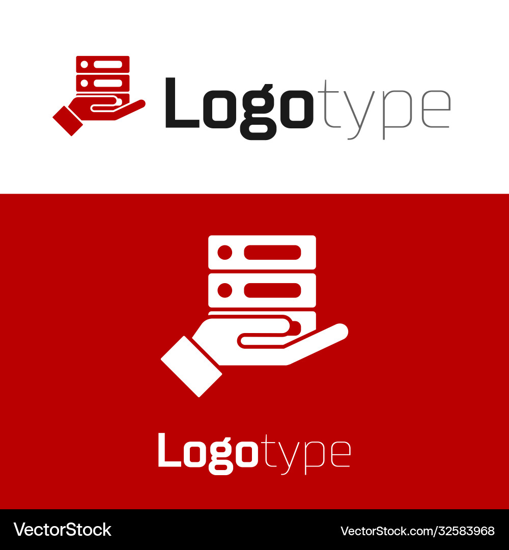 Red server data web hosting icon isolated Red server data web hosting icon isolated Vector Image