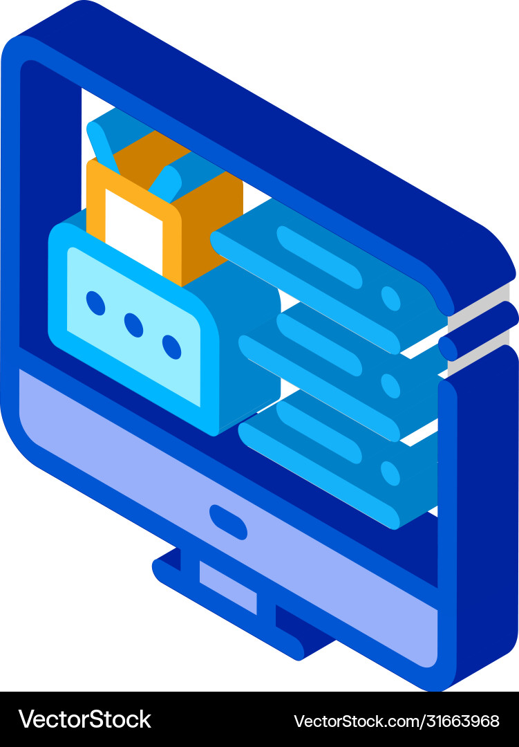 Robotics web site isometric icon Robotics web site isometric icon vector image