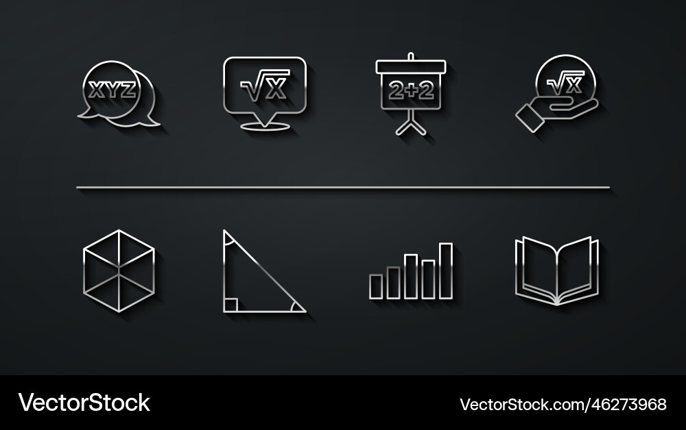 Set line xyz coordinate system geometric figure Set line xyz coordinate system geometric figure vector image