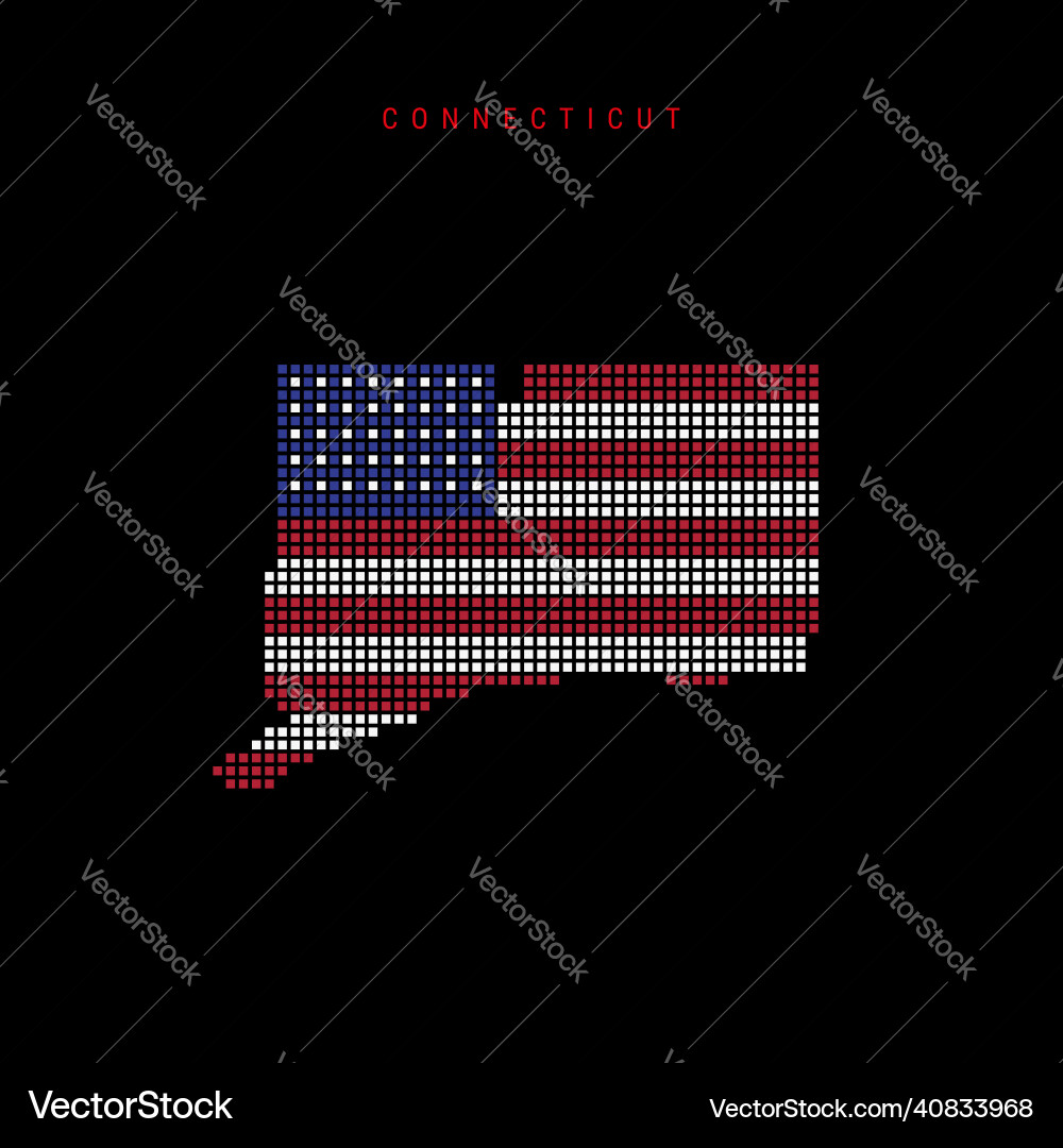 Square dots pattern map of connecticut dotted Square dots pattern map of connecticut dotted vector image