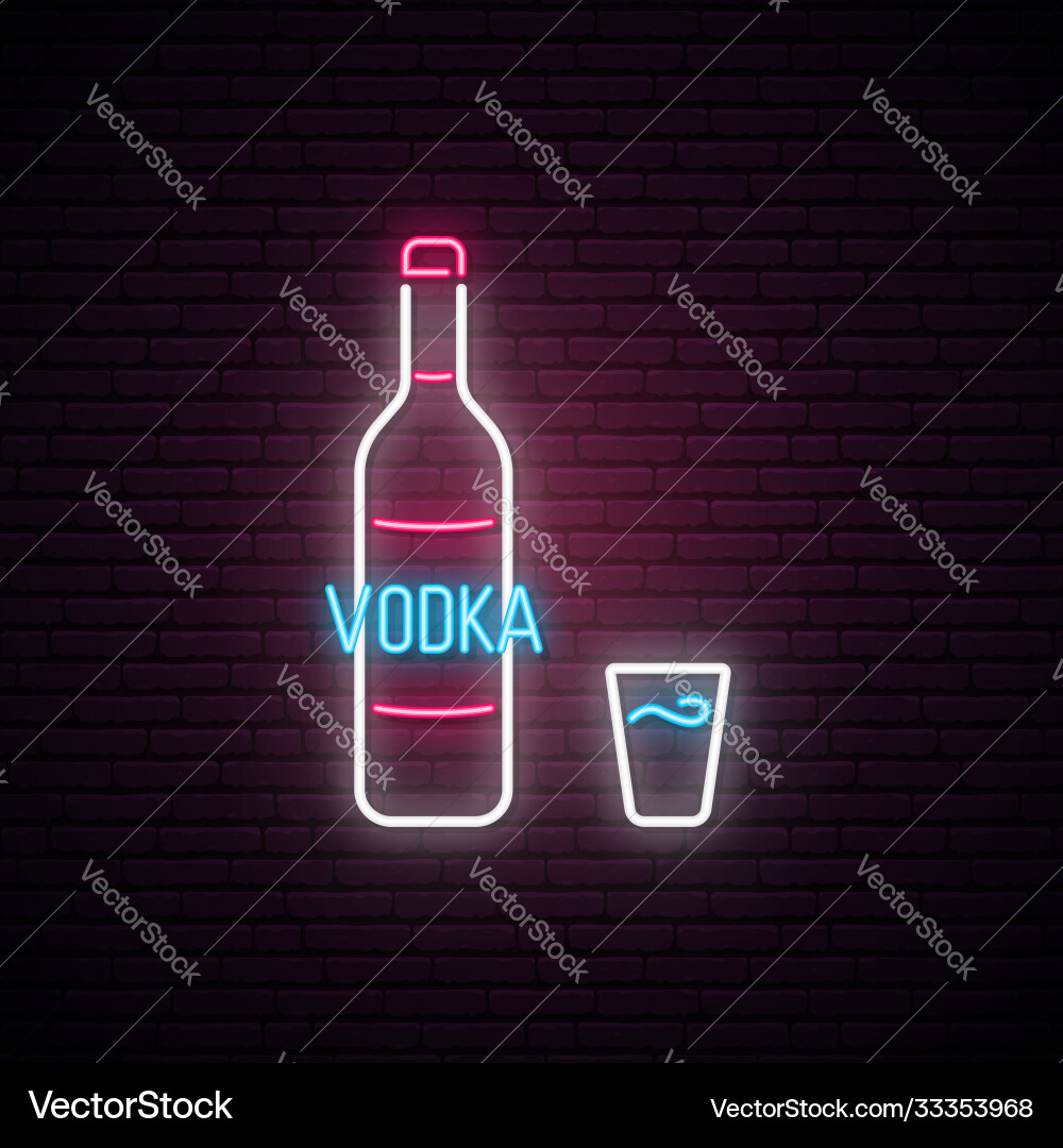 Vodka Neon Schild helllicht signboard mit Vodka Neon Schild helllicht signboard mit vektorbild