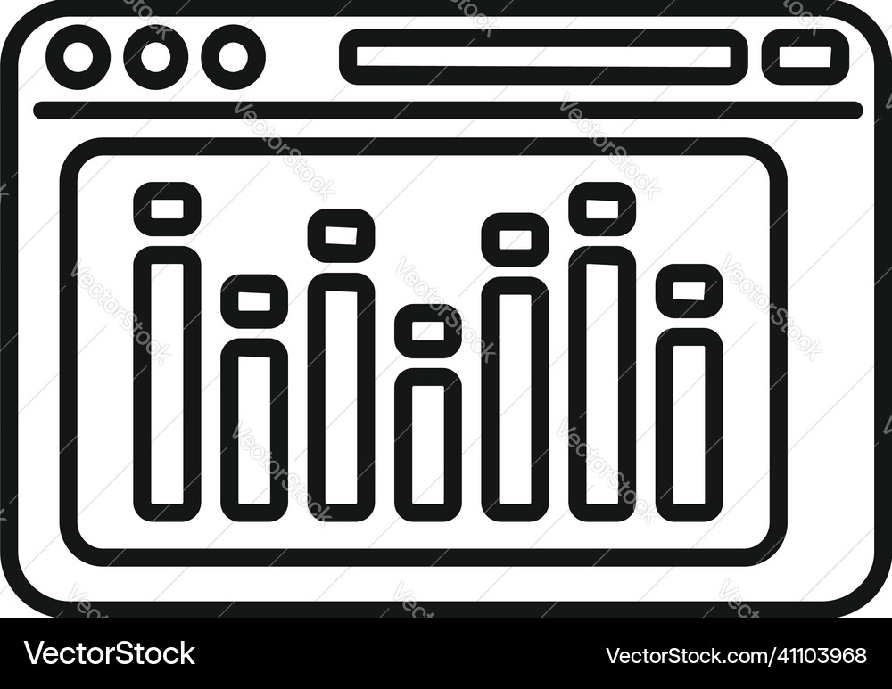 Web page report icon outline paper data Vector Image