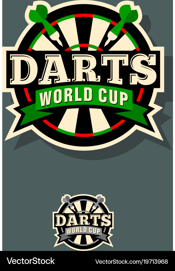 World Cup Darts Emblem Vector Image