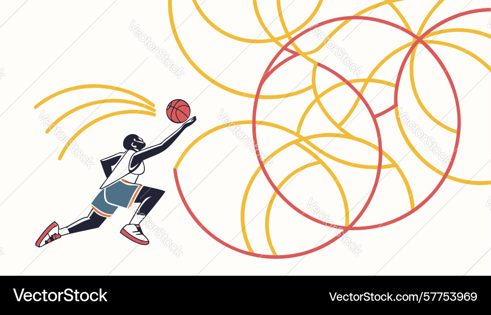 Abstract basketball player action lines dynamic Vector Image