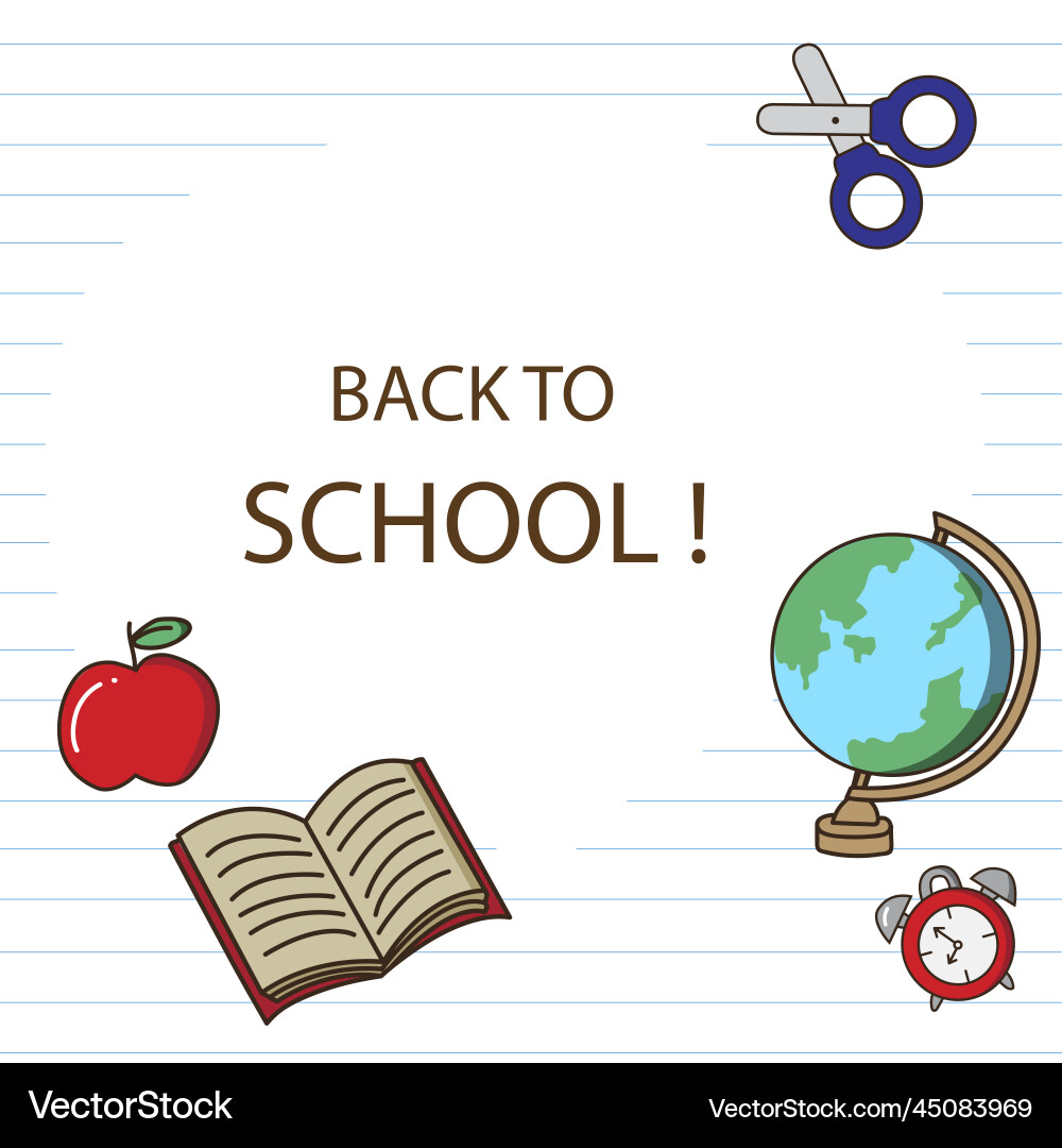 Back to school stationery set Back to school stationery set vector image