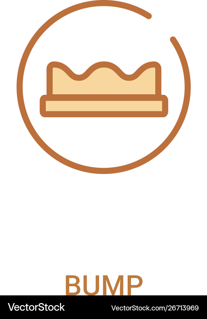 Bump concept 2 colored icon simple line element Bump concept 2 colored icon simple line element vector image