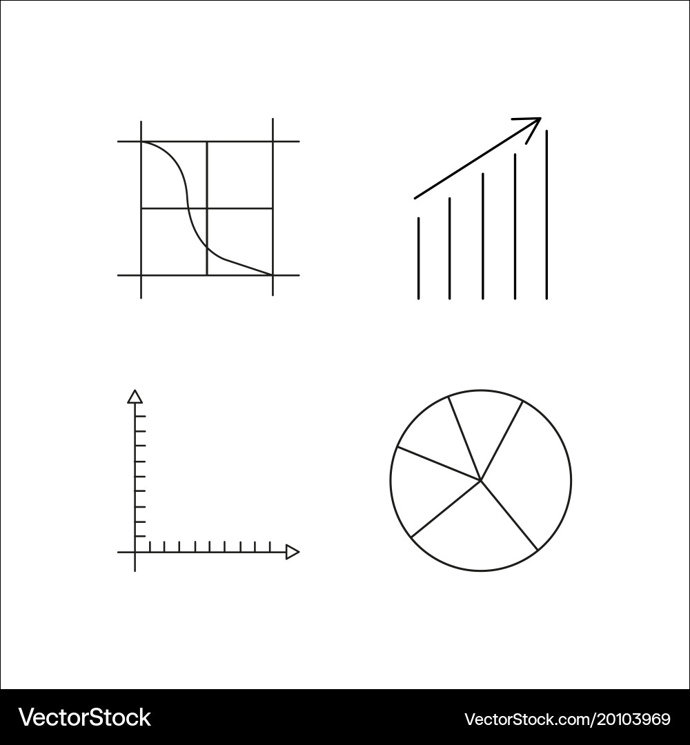 Business simple linear icon setsimple outline Vector Image