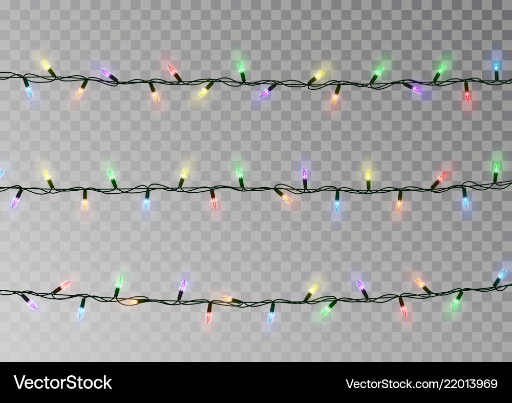 Christmas color lights string transparent effect Christmas color lights string transparent effect vector image