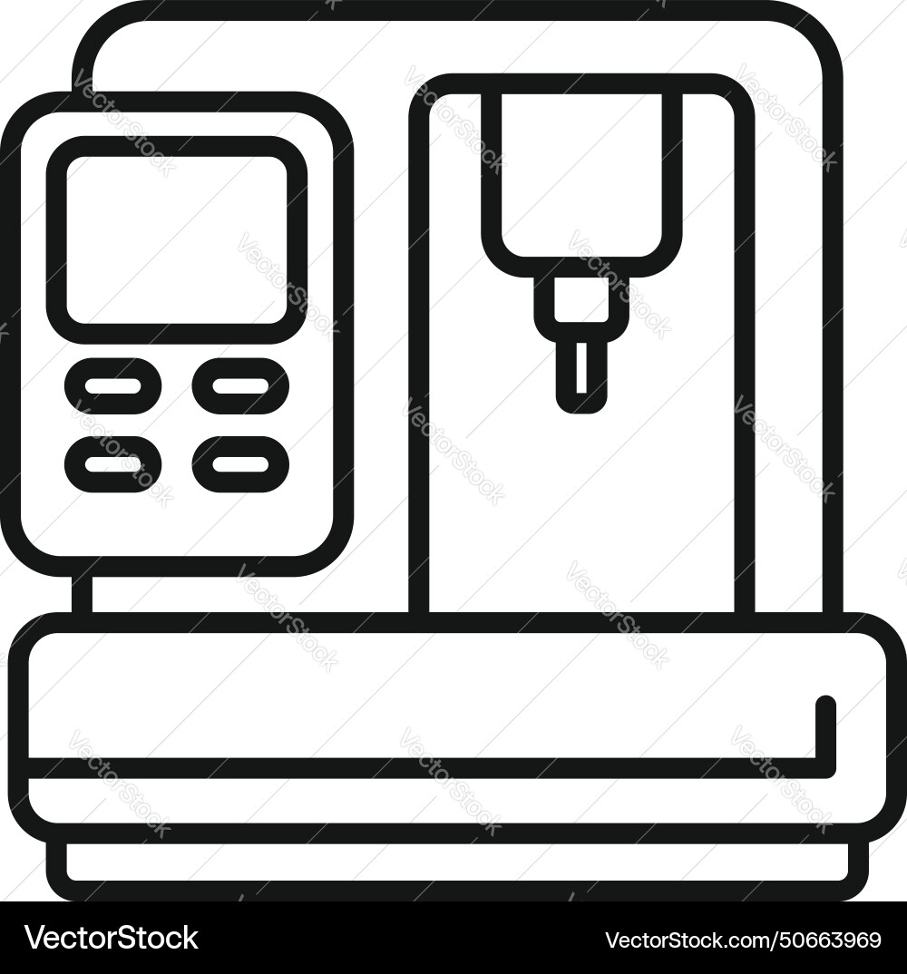 Cnc machine icon outline mill controller Cnc machine icon outline mill controller vector image