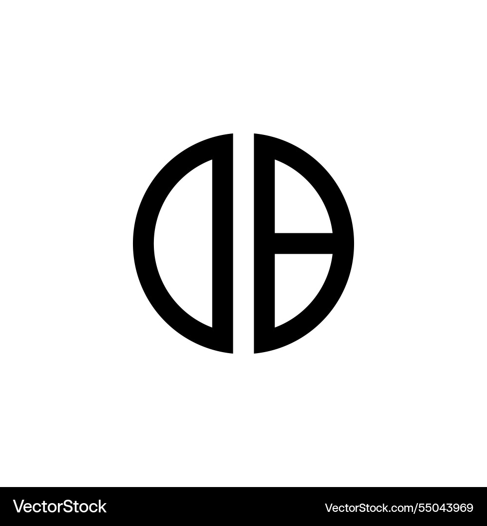 Creative-rounded-initial-db-letters-logo vector image