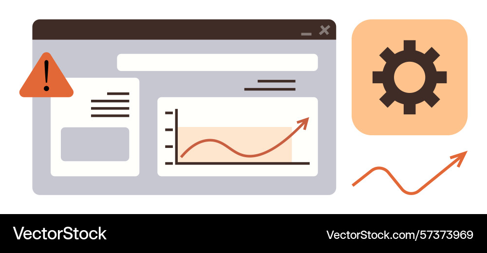 Data analytics dashboard with rising graph Data analytics dashboard with rising graph vector image